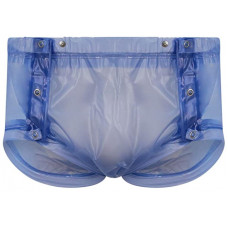 SUPRIMA 1250 Blau transparent PVC 0,12 mm Plastik - Inkontinenz-Slip Gummihose Schwedenknöpfer Windelhose